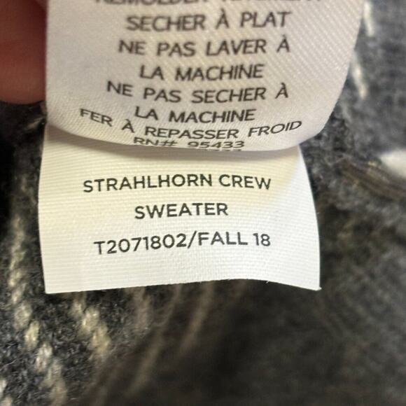 NEW TOAD&CO Strahlhorn Crew Sweater in Gray Stripe  Lambswool Nylon  SZ L - Picture 8 of 10